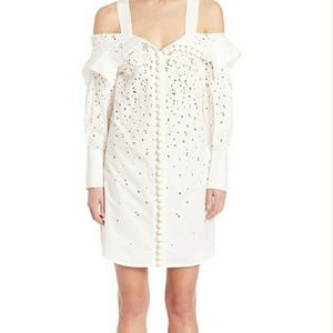 Proenza Schouler Off the Shoulder Eyelet Dress